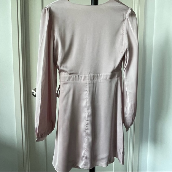 Brand New Satin Long Sleeve Front Wrap Dress- ASOS - Picture 8 of 12